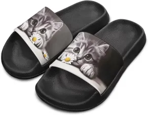 Girls Slide Sandals Lightweight Kids Summer Slippers with EVA Sole