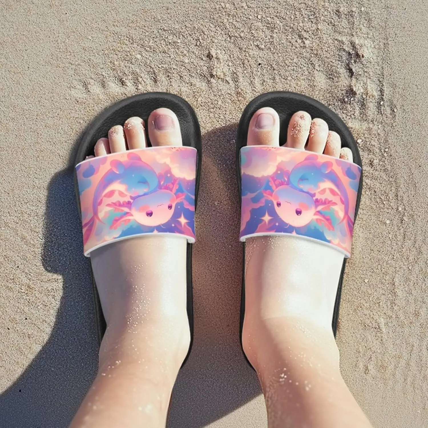 Girls Slide Sandals Summer Shoes for Kids Open Toe Beach Slides Lightweight Non Slip Shower Slippers