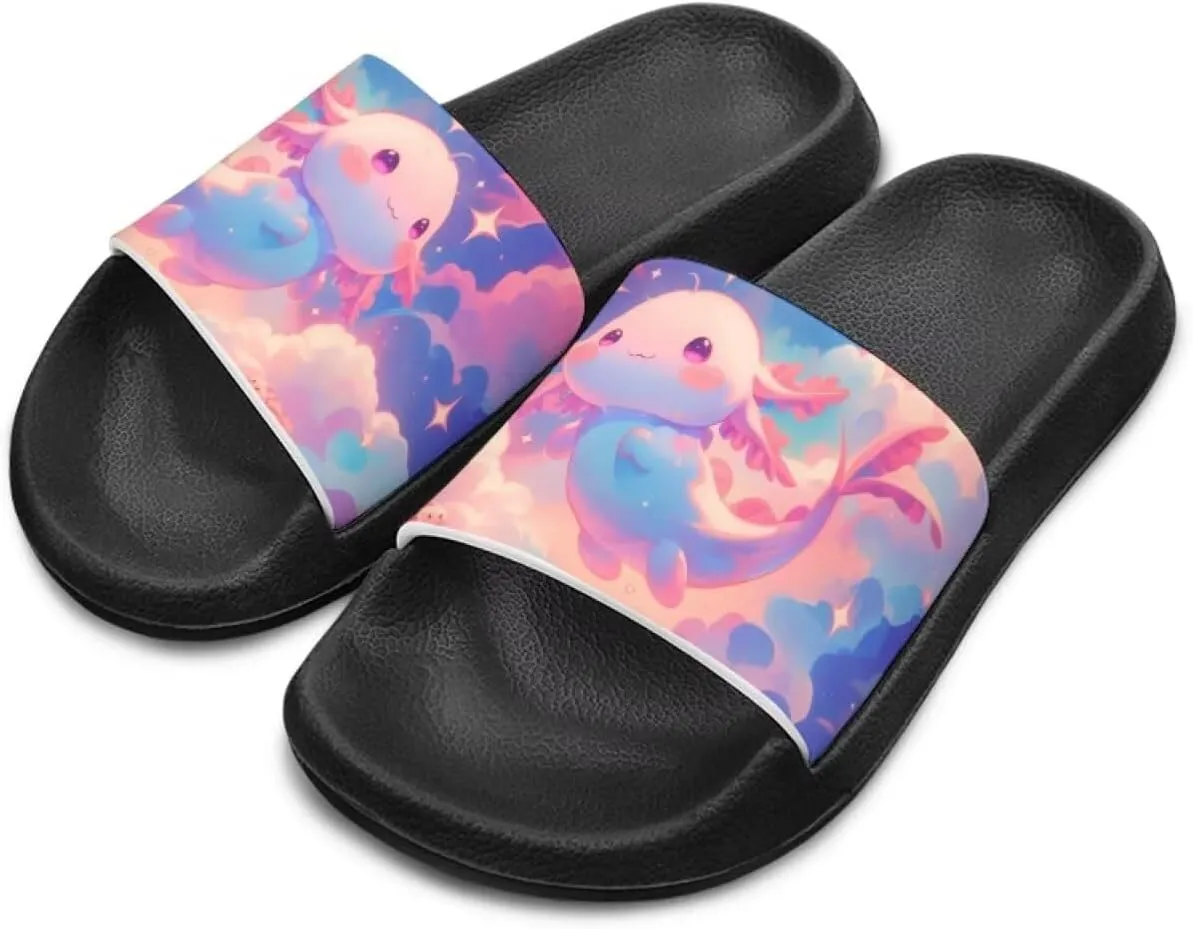 Girls Slide Sandals Summer Shoes for Kids Open Toe Beach Slides Lightweight Non Slip Shower Slippers