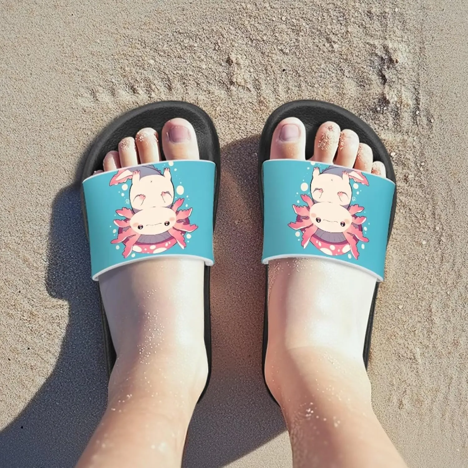 Girls Slide Sandals Summer Shoes for Kids Open Toe Beach Slides Lightweight Non Slip Shower Slippers