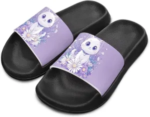 Girls Slide Sandals Summer Shoes for Kids Open Toe Beach Slides Lightweight Non Slip Shower Slippers