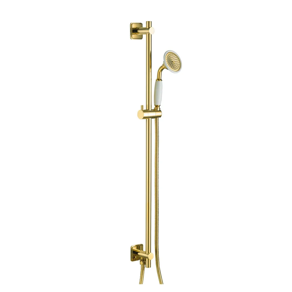 Gold Shower Riser Rail Kit with Handset