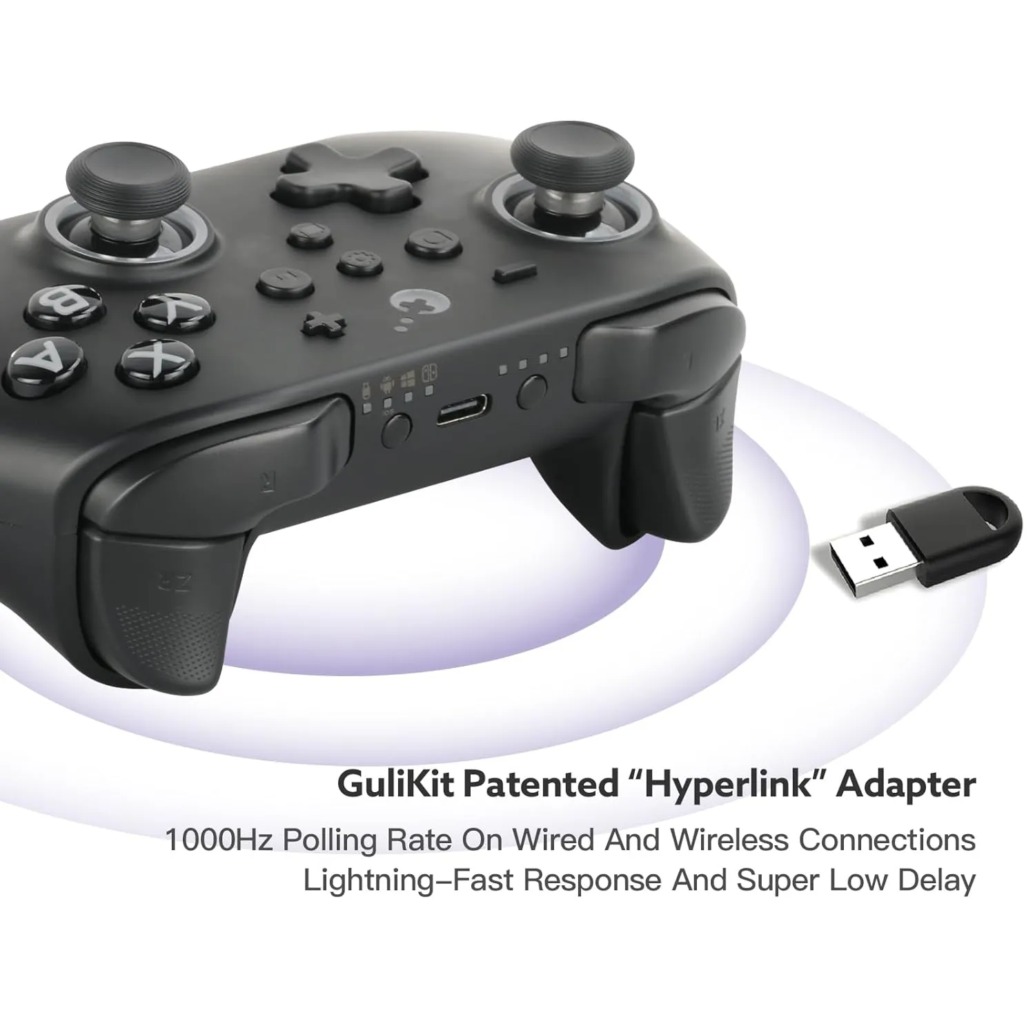 GuliKit KK3 MAX Controller (No Drift) for Switch/PC/Android/MacOS/IOS with 4 Back Buttons, Hall Joysticks and Triggers, Maglev/Rotor/HD Vibration,1000Hz Polling Rate, RGB lights