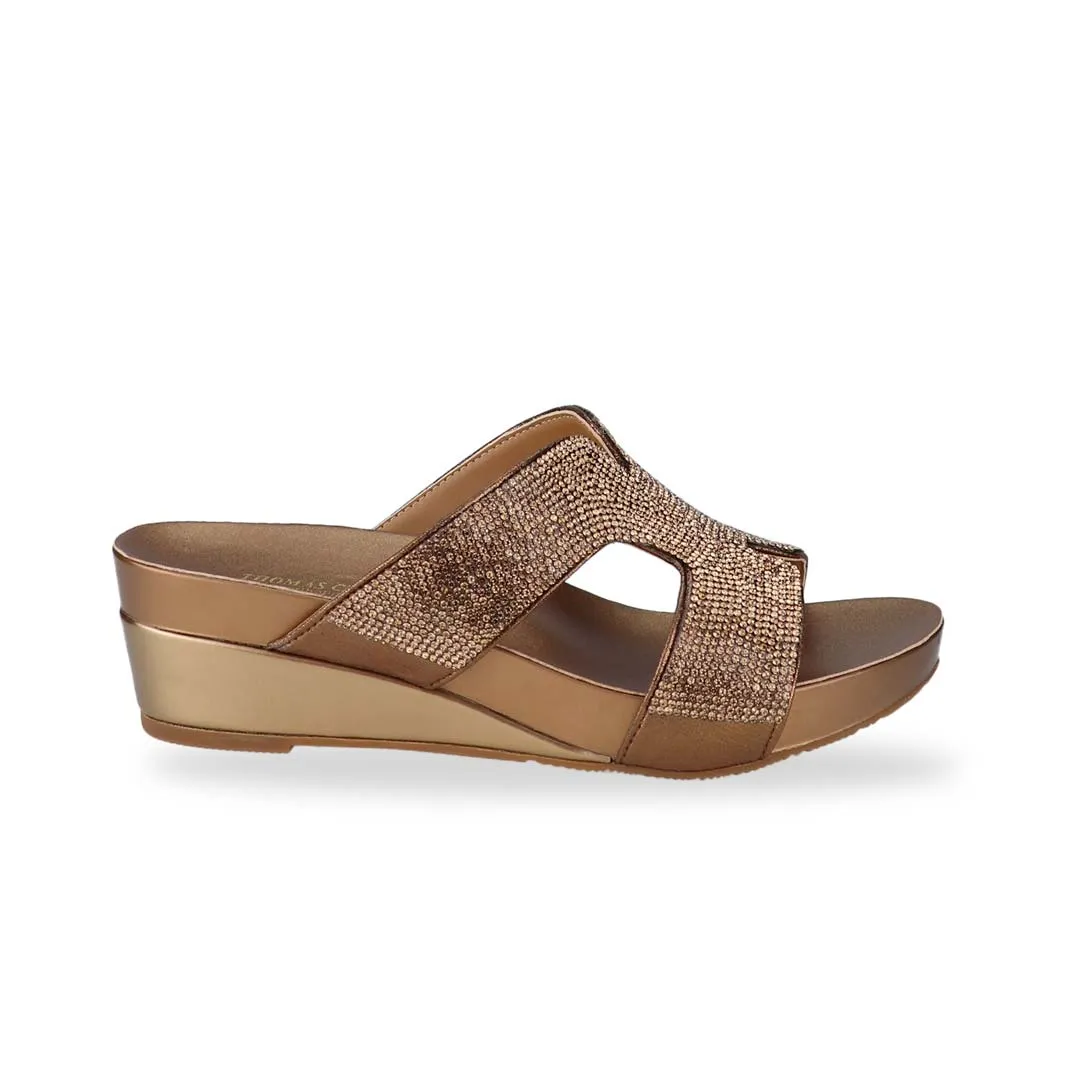 H-strap Glamour Stone Low Wedges 2" inch [Arch-legance Series]