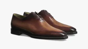 Handmade Brown Leather Oxford Dress Shoes for Men