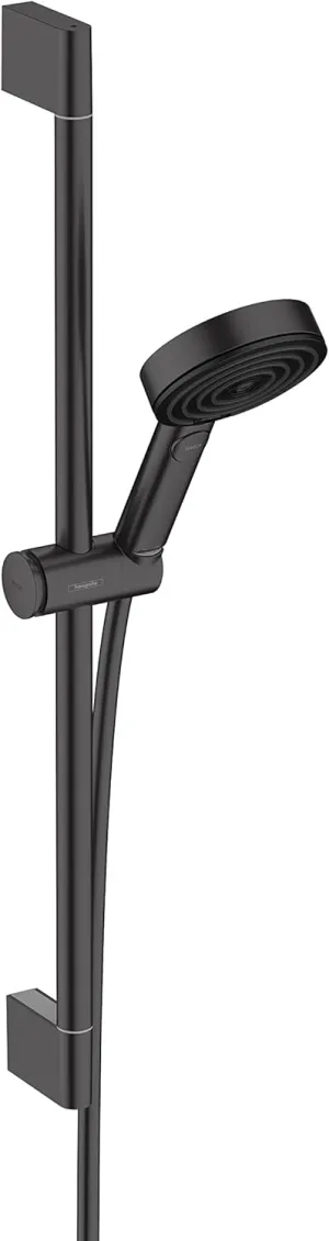 hansgrohe Pulsify S 12-inch 1-Spray Handshower with Slide Bar and Hose PowderRain, IntenseRain, Pulsating Massage in Matte Black, 24161671