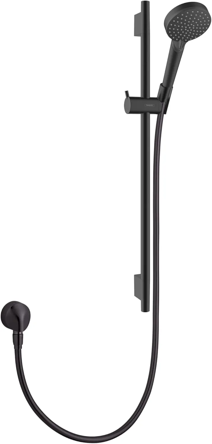 hansgrohe Vernis Blend 11-inch 3-Spray Handshower with Slide Bar and Hose, Rain, IntenseRain, Handheld Shower Head System in Matte Black, 04970670