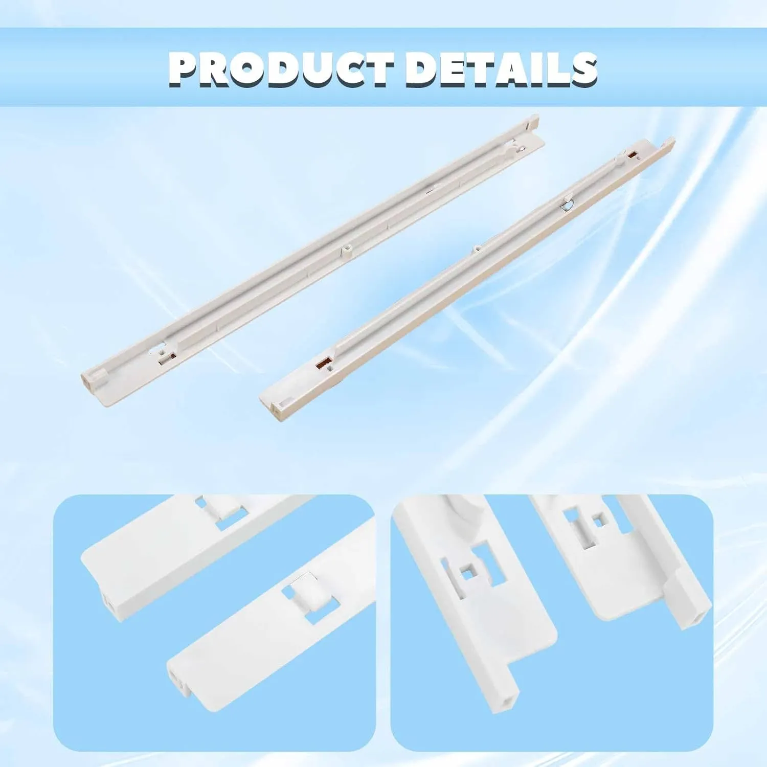 HECASA Slide Draw Support Rail Rack Set Replacement for 240530601 (Left) 240530701 (Right) 917557 AP2116589 PS430916 917558 AP2116590 PS430917 Compatible with Frigidaire Refrigerator