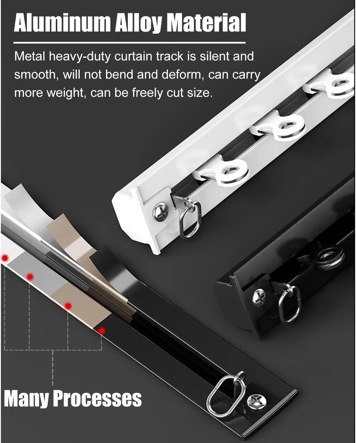 Hidden Ceiling Curtain Track, Room/Dividers/Now Ceiling Curtain Track Set-Comes with Track Shower Curtain Rail Recessed(Color:White,Size:700cm(22.96ft))