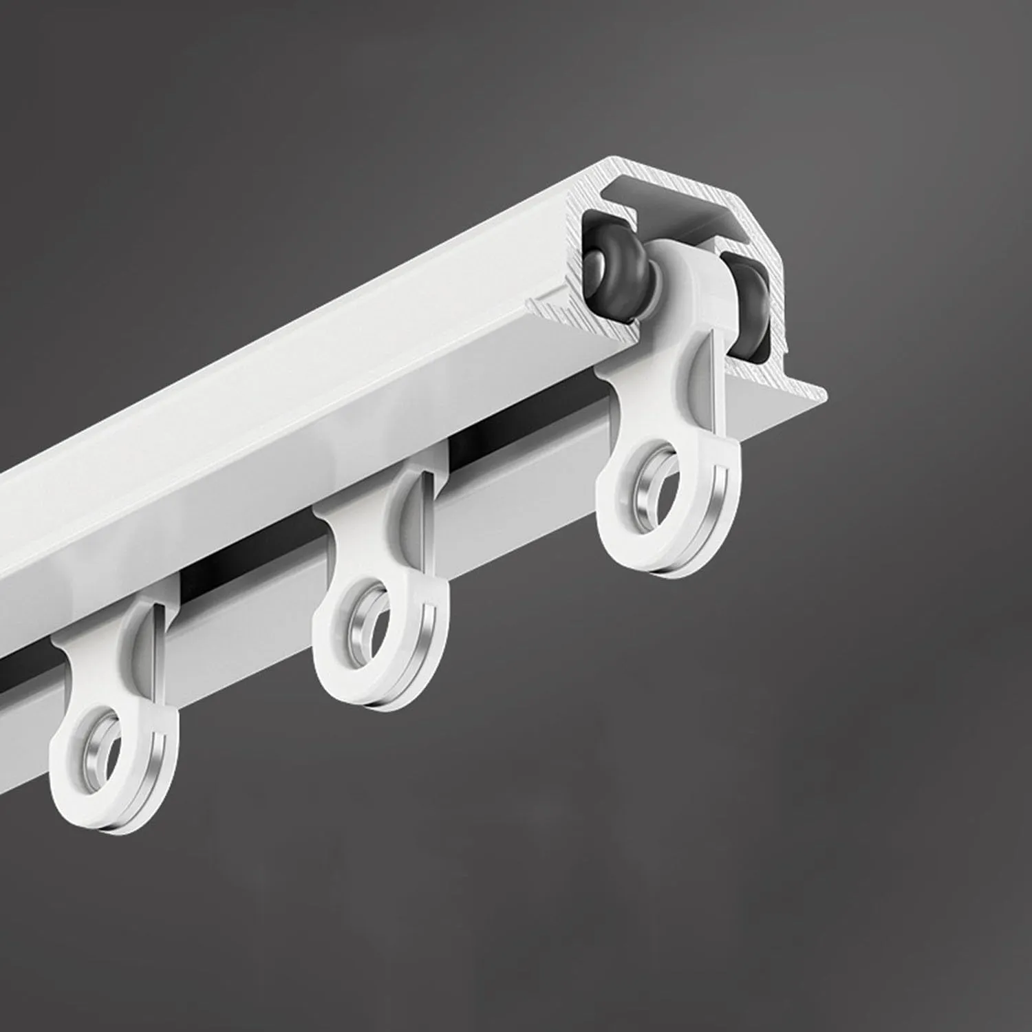 Hidden Ceiling Curtain Track, Room/Dividers/Now Ceiling Curtain Track Set-Comes with Track Shower Curtain Rail Recessed(Color:White,Size:700cm(22.96ft))