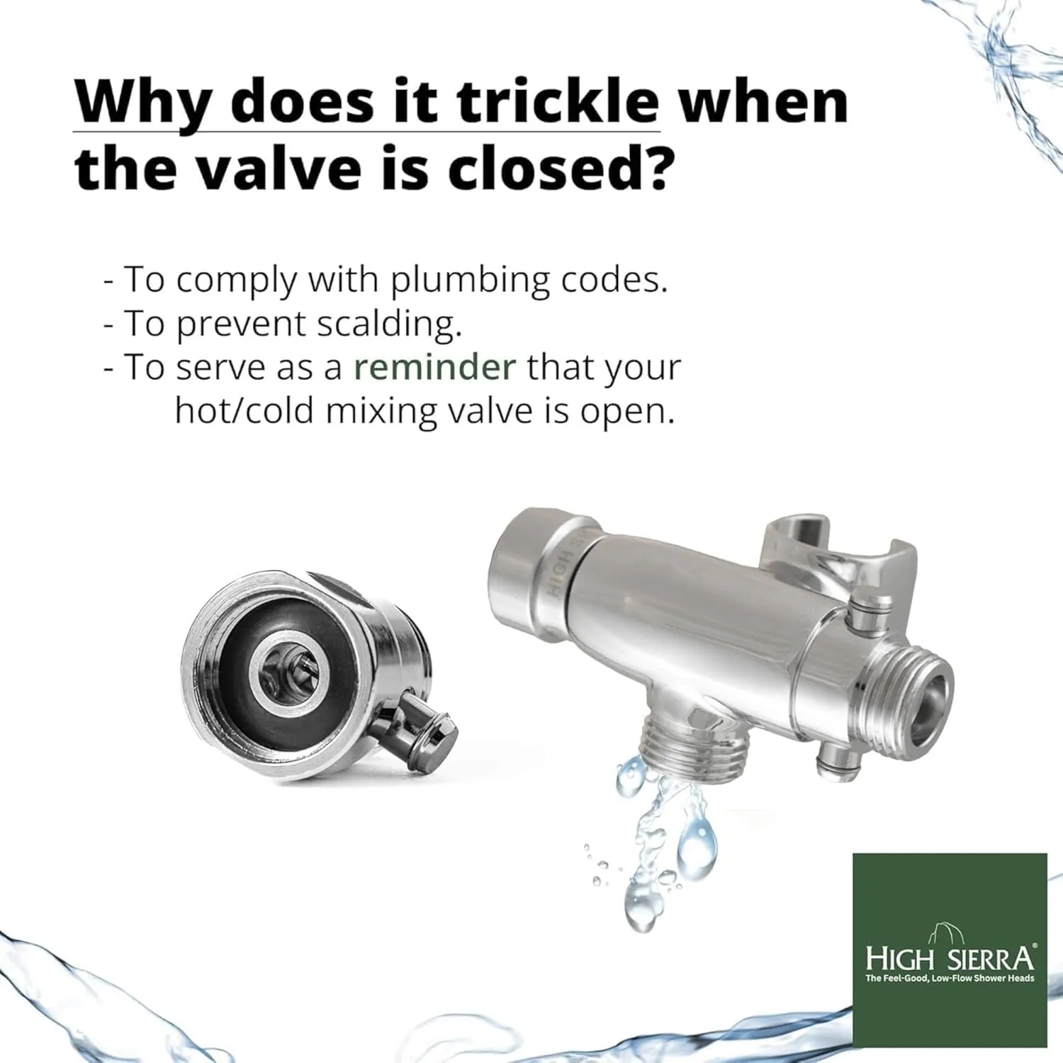High Sierra® - Solid Metal 4-Way Combo HALF DOME® Fixed and Hanheld Shower Heads with Slipped Free Rubber Grip. Run Separately or Both at Full Flow - 1.25 GPM per Shower Head - Polished Brass Finish