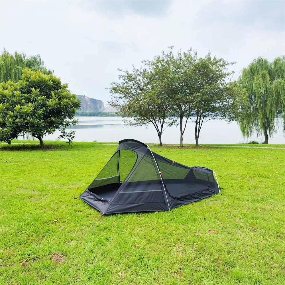 HXBER Double Layers Backpacking Tents 2 Persons Lightweight Camping Tent with Aluminium Pole