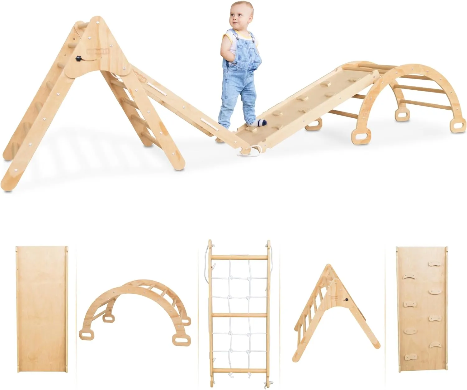 Indoor Playgroud Jungle Gym for Toddlers Slide,Climbing Toys for Toddlers Playset-Indoor Play Gym Swedish Ladder,Climbing Play Structure Set for Kids-Indoor Playground - Anthill-4