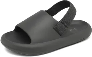 INMINPIN Toddler Boys Girls Slides Sandals Comfort Beach Pool Shower Slippers with Elastic Back Strap