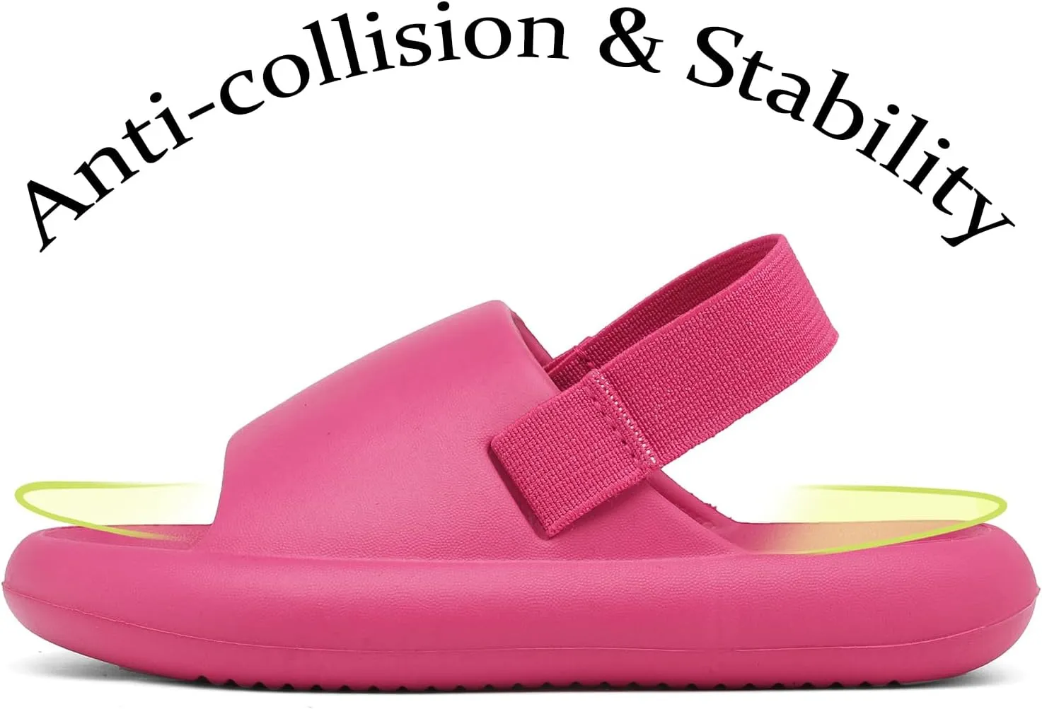 INMINPIN Toddler Boys Girls Slides Sandals Comfort Beach Pool Shower Slippers with Elastic Back Strap