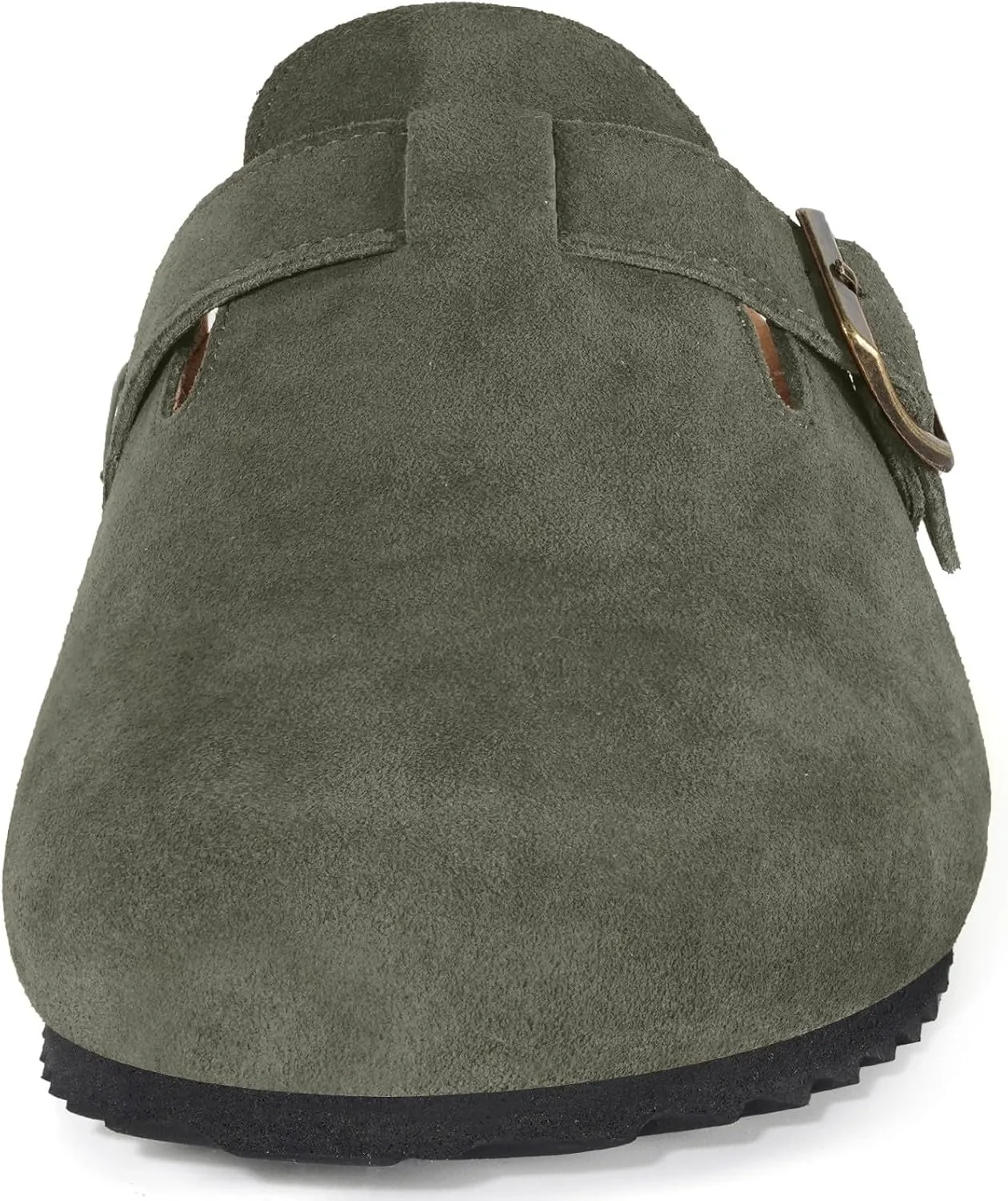 Intini Womens Suede Clogs Mens Leather Mules Cork Footbed Sandals with Arch Support
