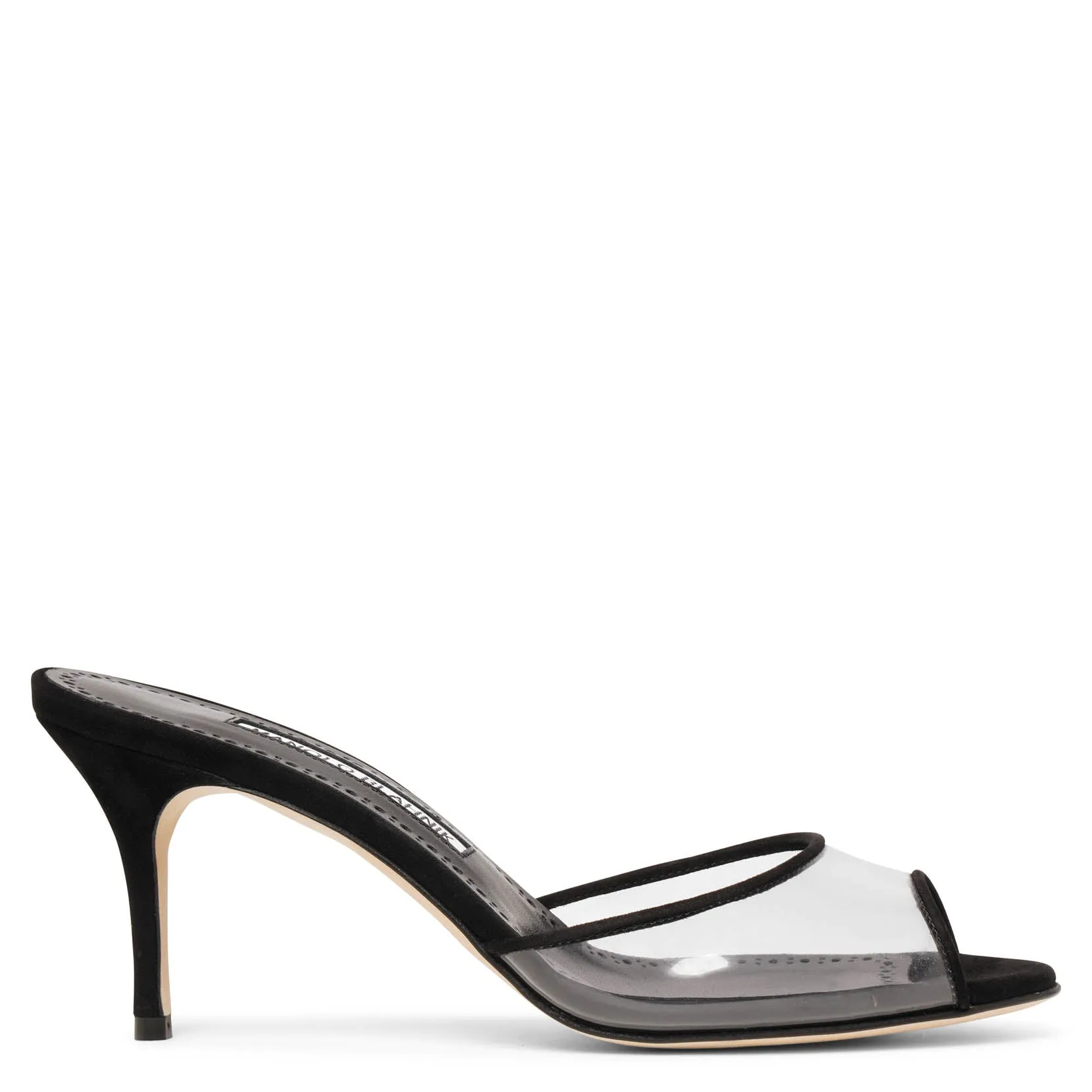 Jadifa 70 black suede pvc mules