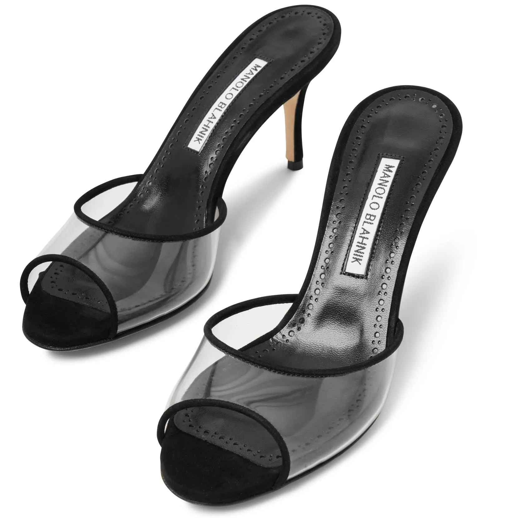 Jadifa 70 black suede pvc mules