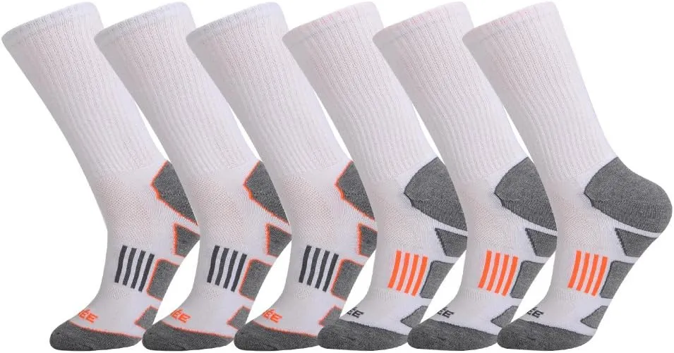 JOYNÉE Mens 6 Pack Athletic Cushion Crew Socks Performance Running Socks
