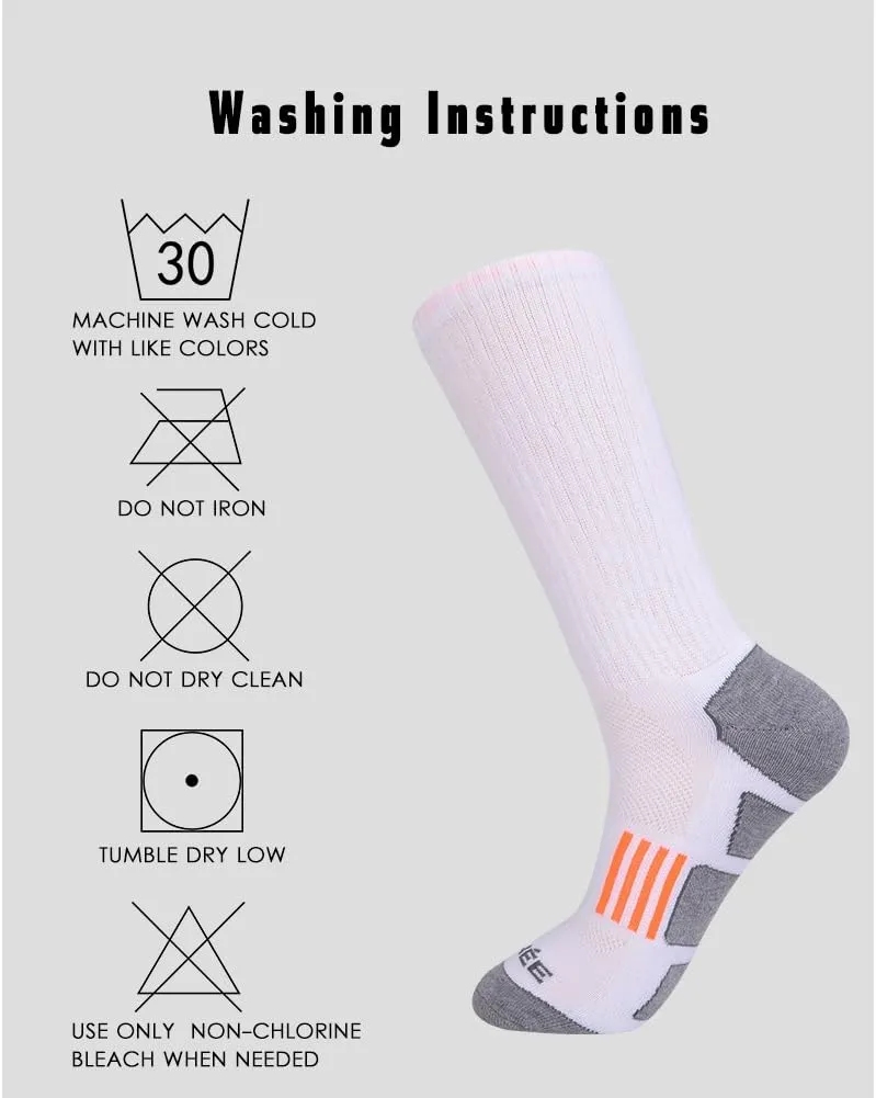 JOYNÉE Mens 6 Pack Athletic Cushion Crew Socks Performance Running Socks