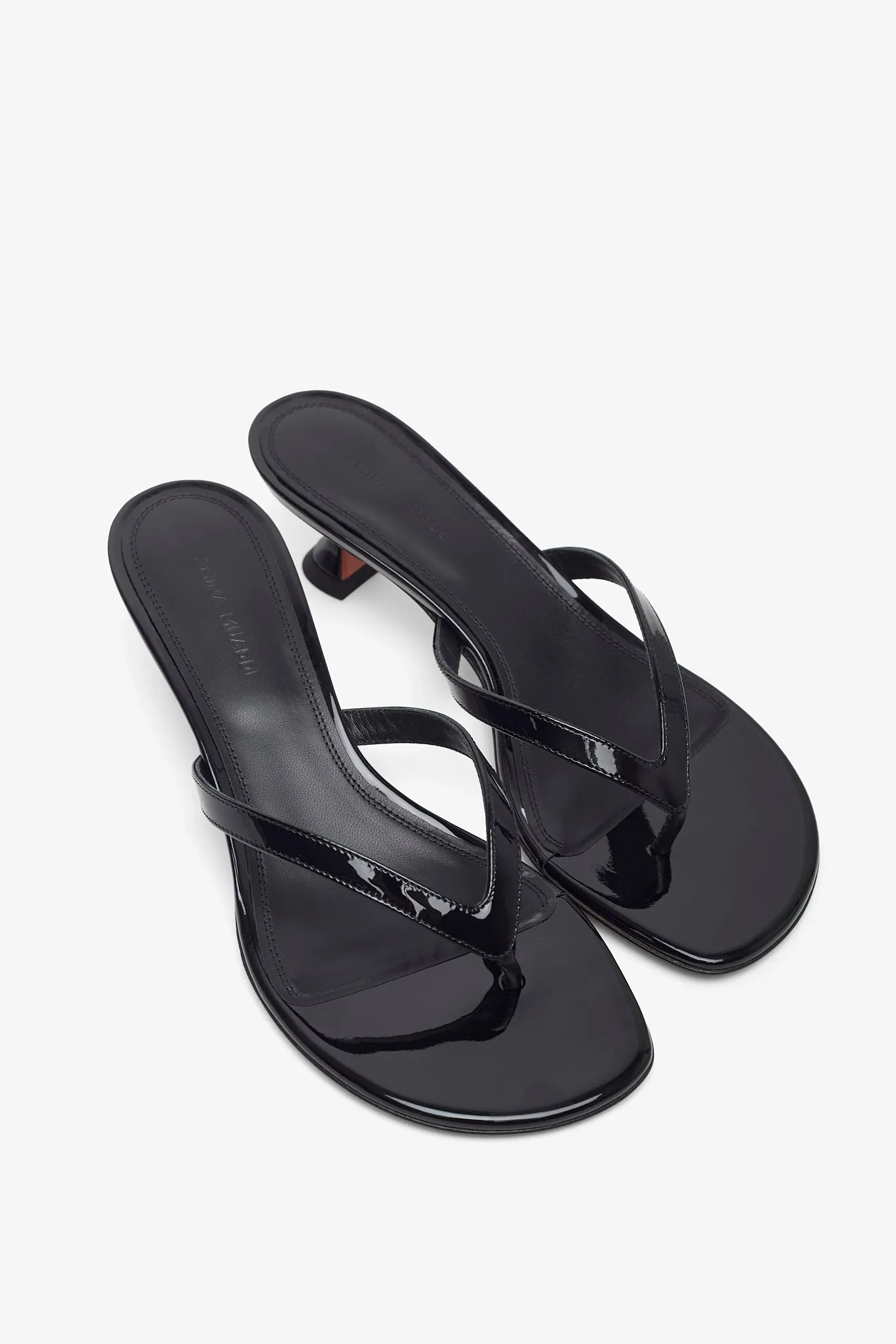 Juliette 45 black patent thong mules