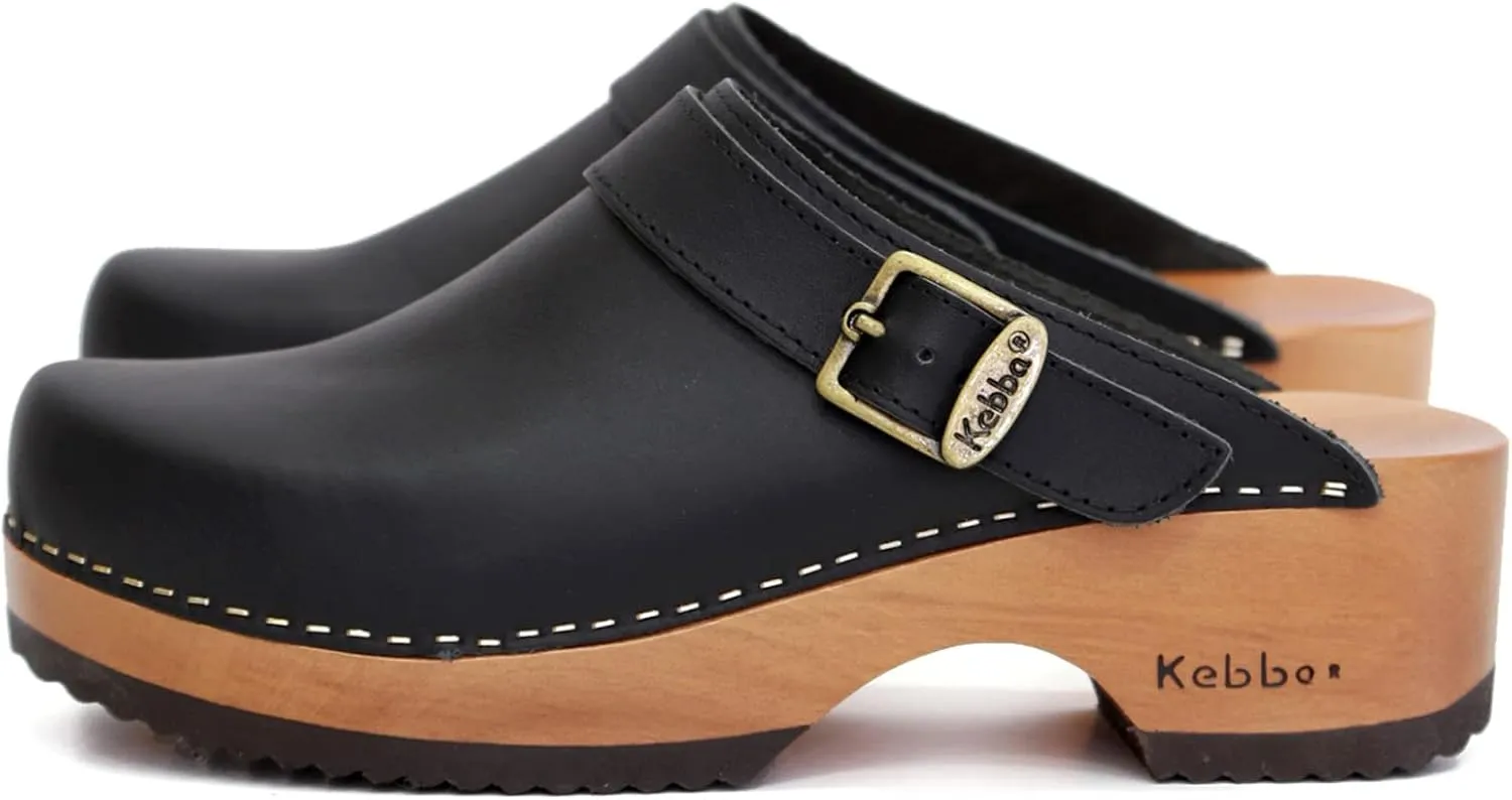 Kebba - Handmade Wooden Clog Mules, Marianne