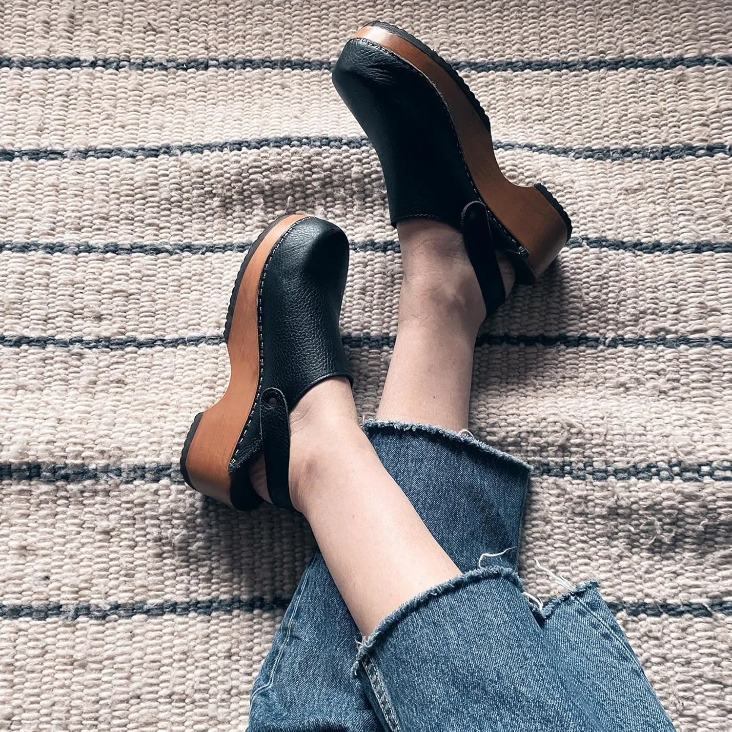 Kebba - Handmade Wooden Clog Mules, Marianne