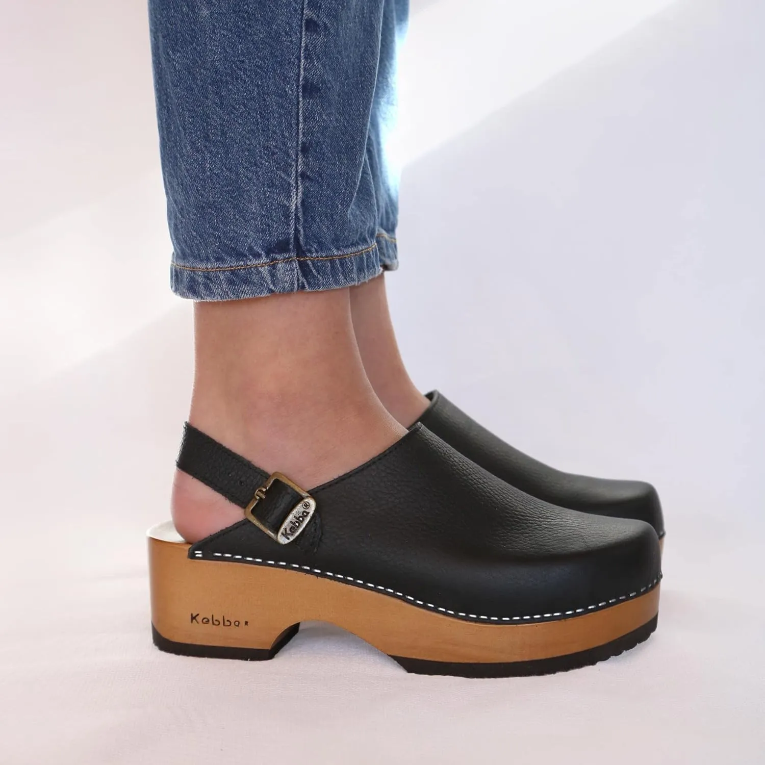 Kebba - Handmade Wooden Clog Mules, Marianne