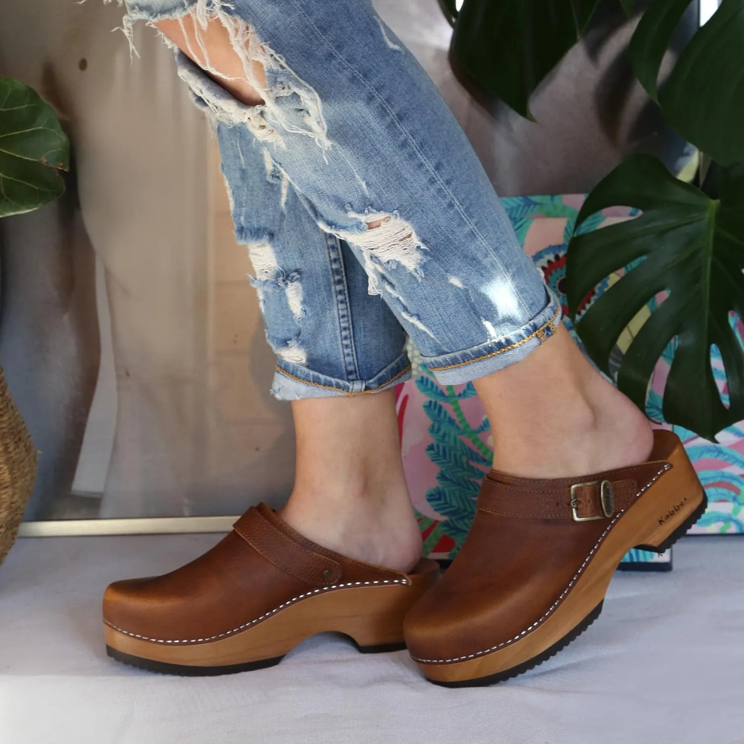 Kebba - Handmade Wooden Clog Mules, Marianne
