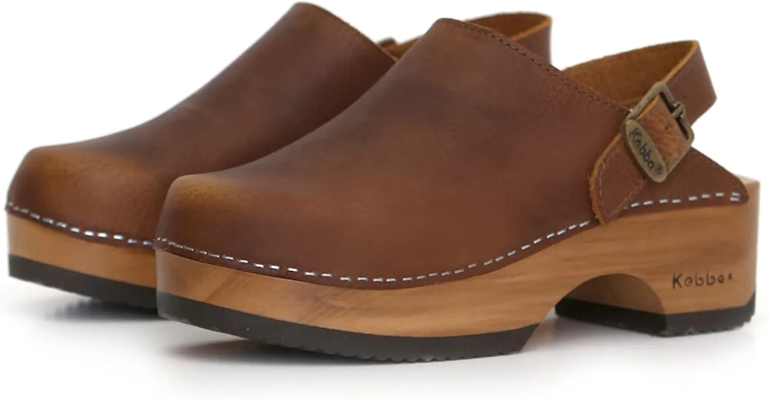Kebba - Handmade Wooden Clog Mules, Marianne
