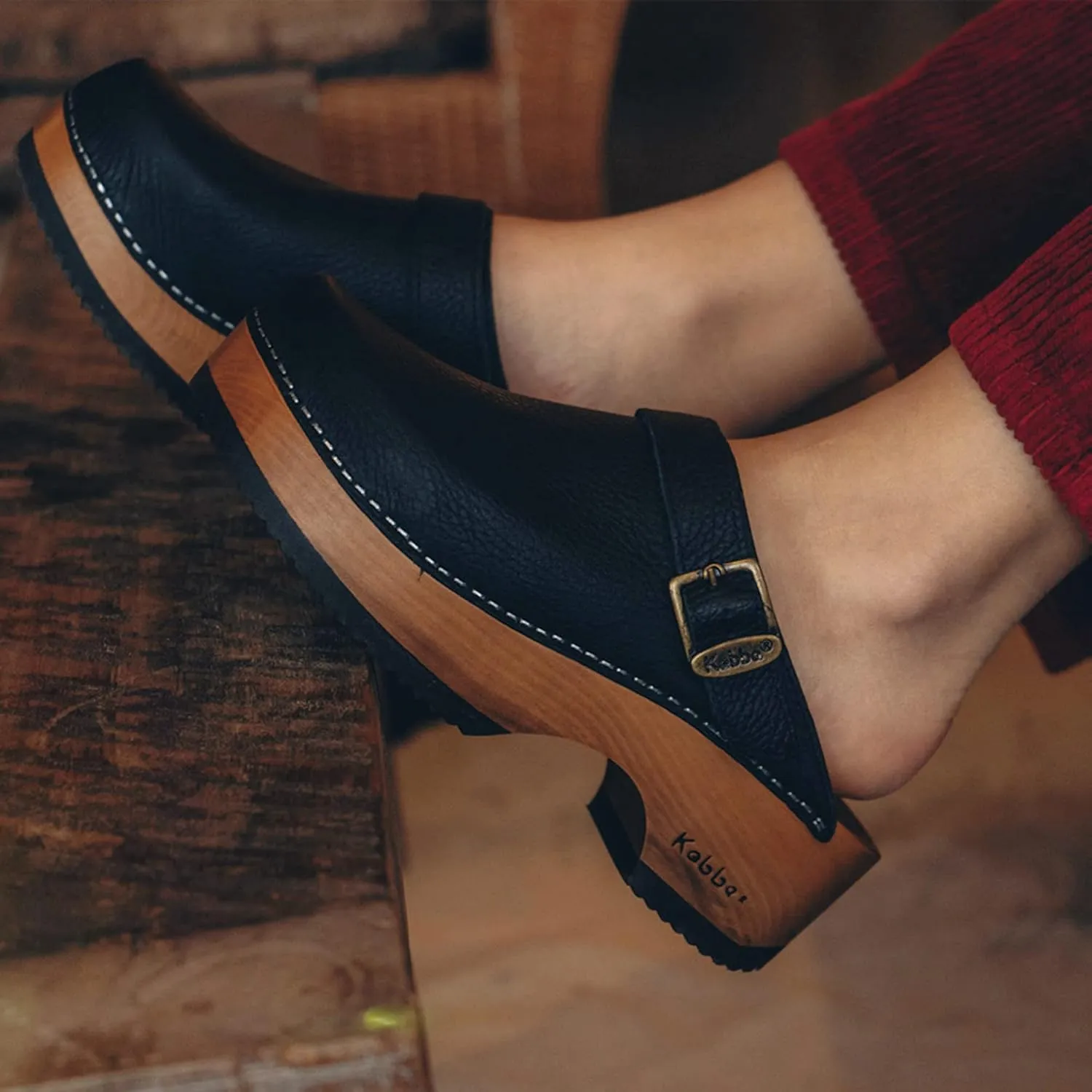 Kebba - Handmade Wooden Clog Mules, Marianne