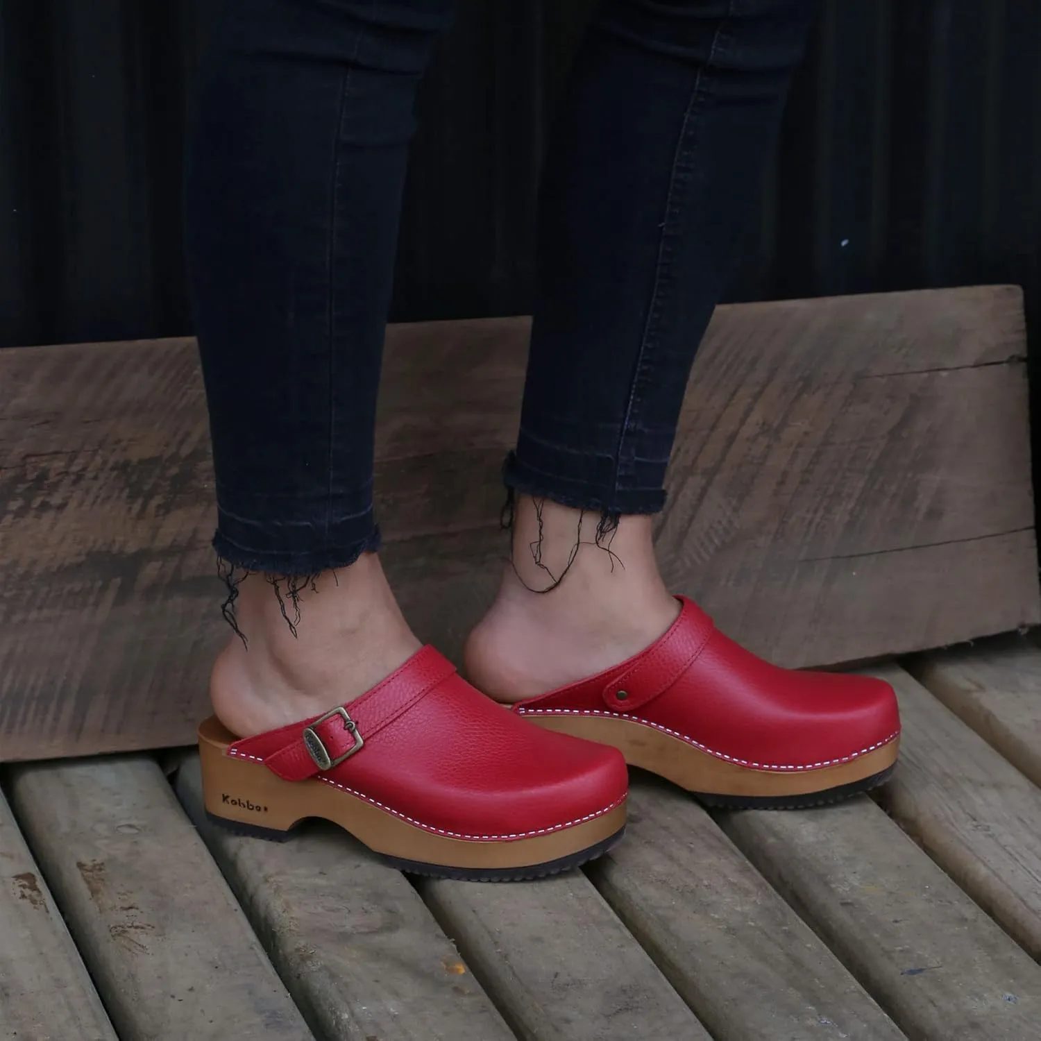 Kebba - Handmade Wooden Clog Mules, Marianne