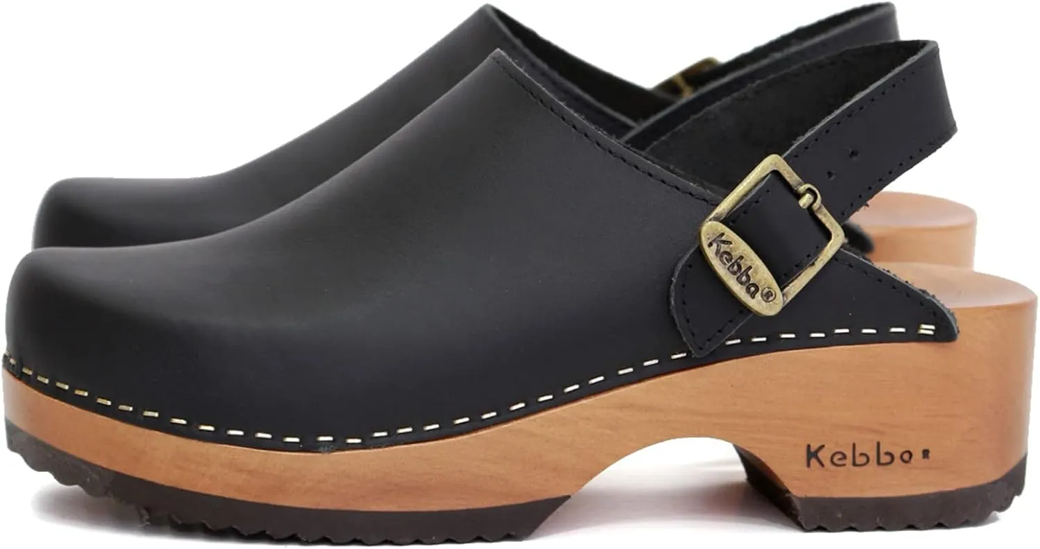 Kebba - Handmade Wooden Clog Mules, Marianne