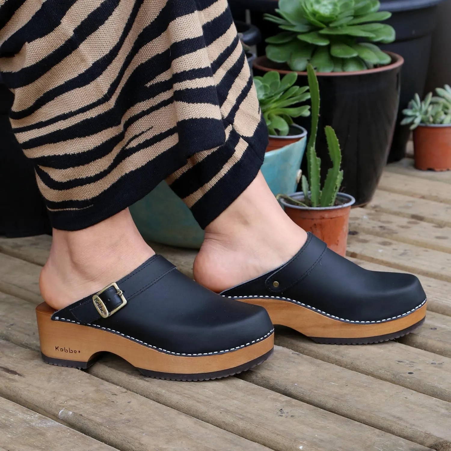 Kebba - Handmade Wooden Clog Mules, Marianne