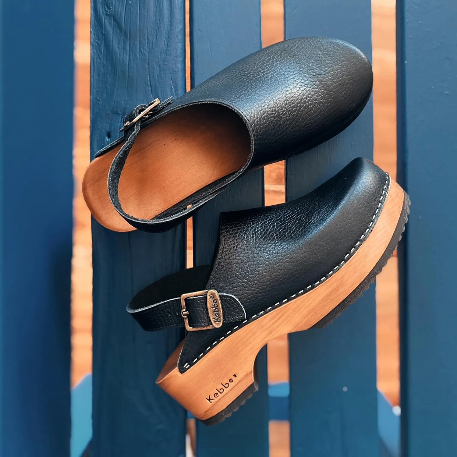 Kebba - Handmade Wooden Clog Mules, Marianne