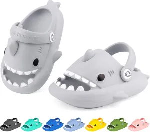Kids Shark Cloud Slides | Boys Girls Slip On Sandals | Toddler Beach Slippers | Youth Fish Flip Flops Pool Shower Shoes