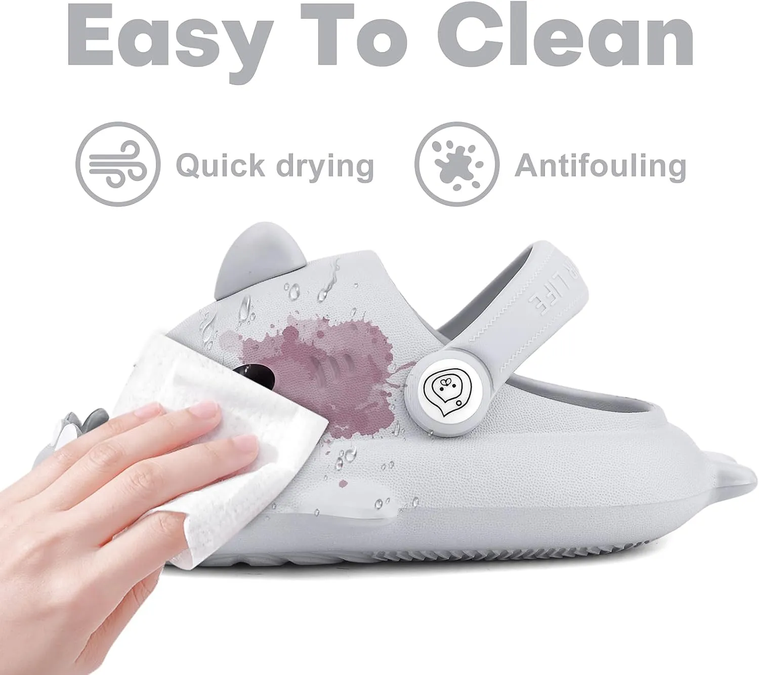 Kids Shark Cloud Slides | Boys Girls Slip On Sandals | Toddler Beach Slippers | Youth Fish Flip Flops Pool Shower Shoes