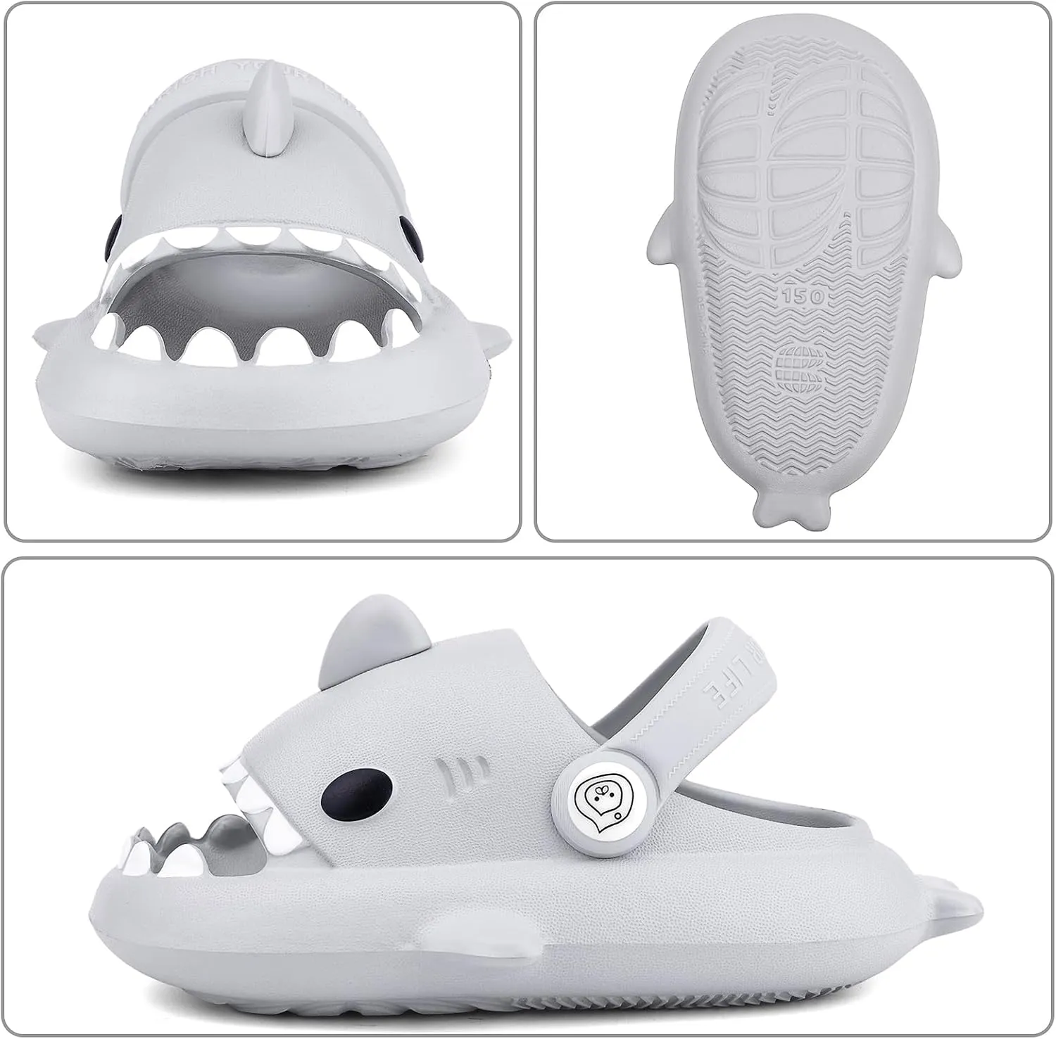 Kids Shark Cloud Slides | Boys Girls Slip On Sandals | Toddler Beach Slippers | Youth Fish Flip Flops Pool Shower Shoes