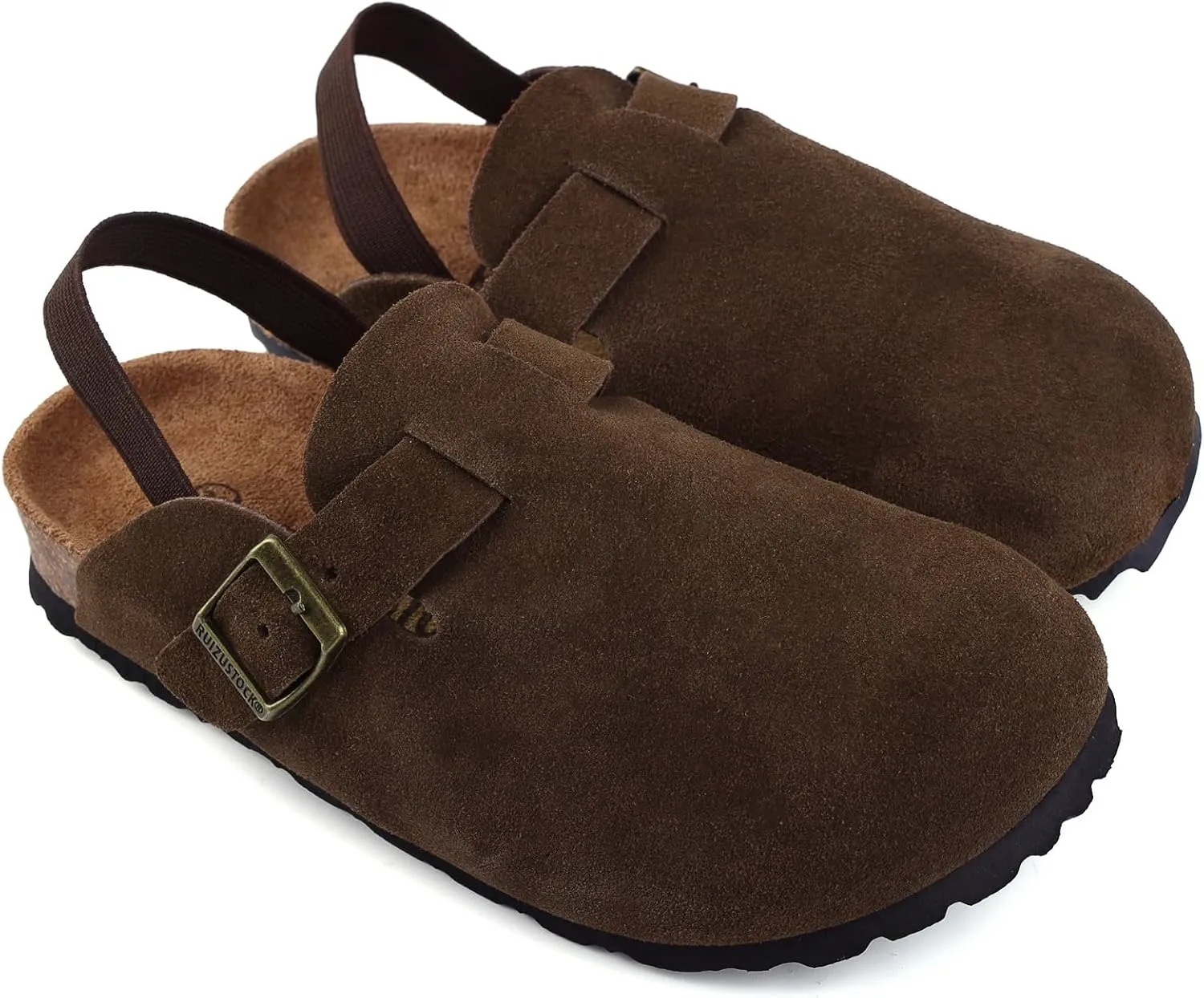 Kids Suede Clogs Toddler Clogs Boys Girls Sandals Cork Adjustable Buckle Mules