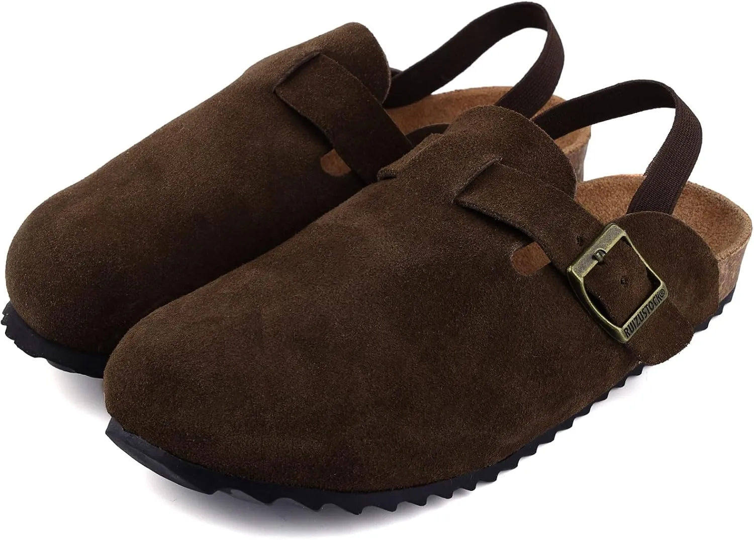Kids Suede Clogs Toddler Clogs Boys Girls Sandals Cork Adjustable Buckle Mules