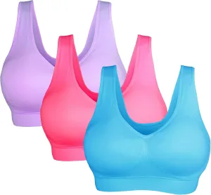 KINYAOYAO Sports Bra for Women Medium Support Yoga Workout Bras Padded Seamless
