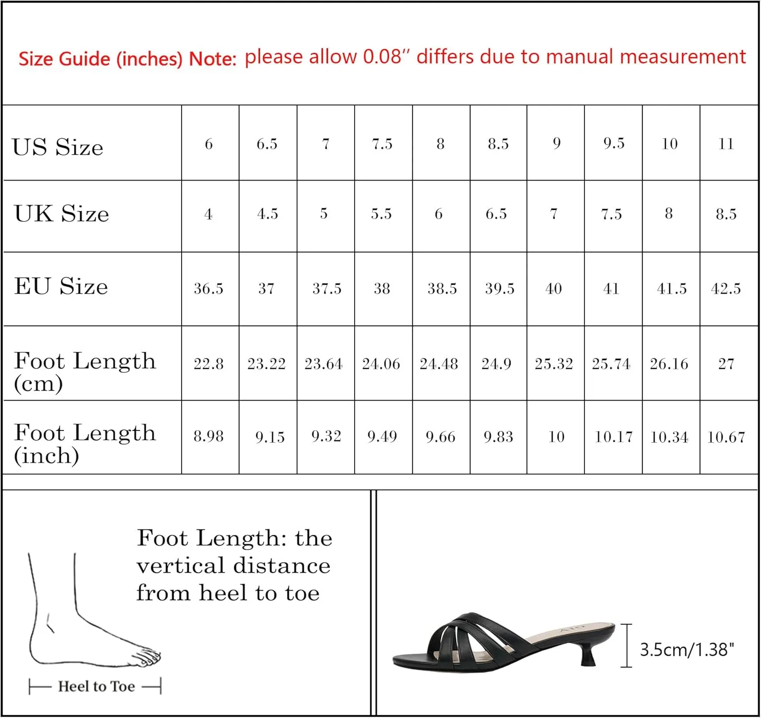 Kitten Heels for Women Strappy Low Heels Open Rounded Toe Mules Slip on Slide Sandals Comfort Dress Shoes