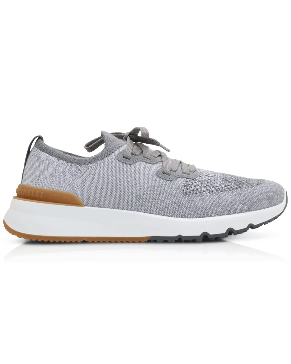 Knit Sneaker in Grey and White