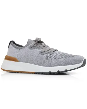 Knit Sneaker in Grey and White