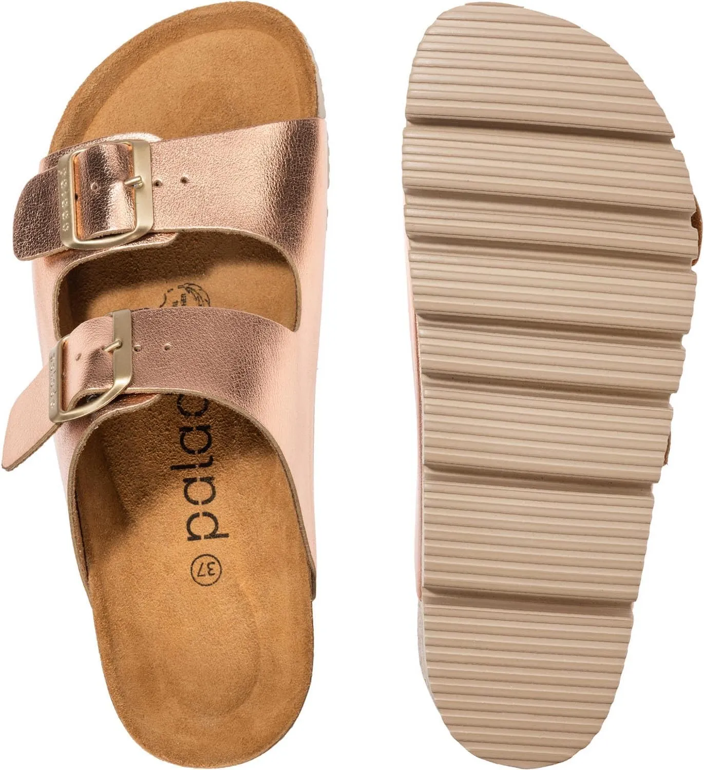 Korfu PL Women's Mules Outdoor & Slippers with Adjustable Straps, Platform Shoes with Fine Suede Sole, Sandals with Natural Cork Sole