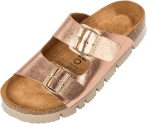 Korfu PL Women's Mules Outdoor & Slippers with Adjustable Straps, Platform Shoes with Fine Suede Sole, Sandals with Natural Cork Sole