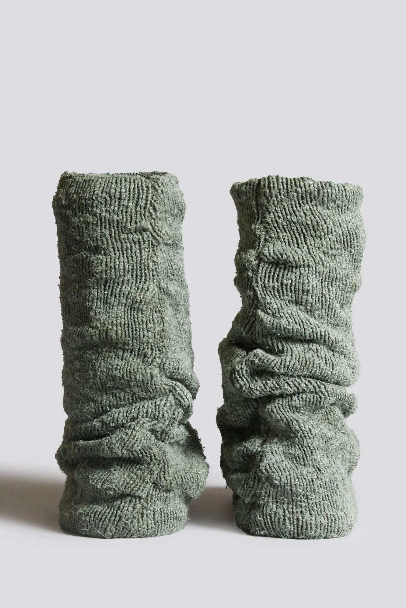KURT HIGH TOP SNEAKER WITH WARMER - WASHED OLIVE PLAIN KNIT