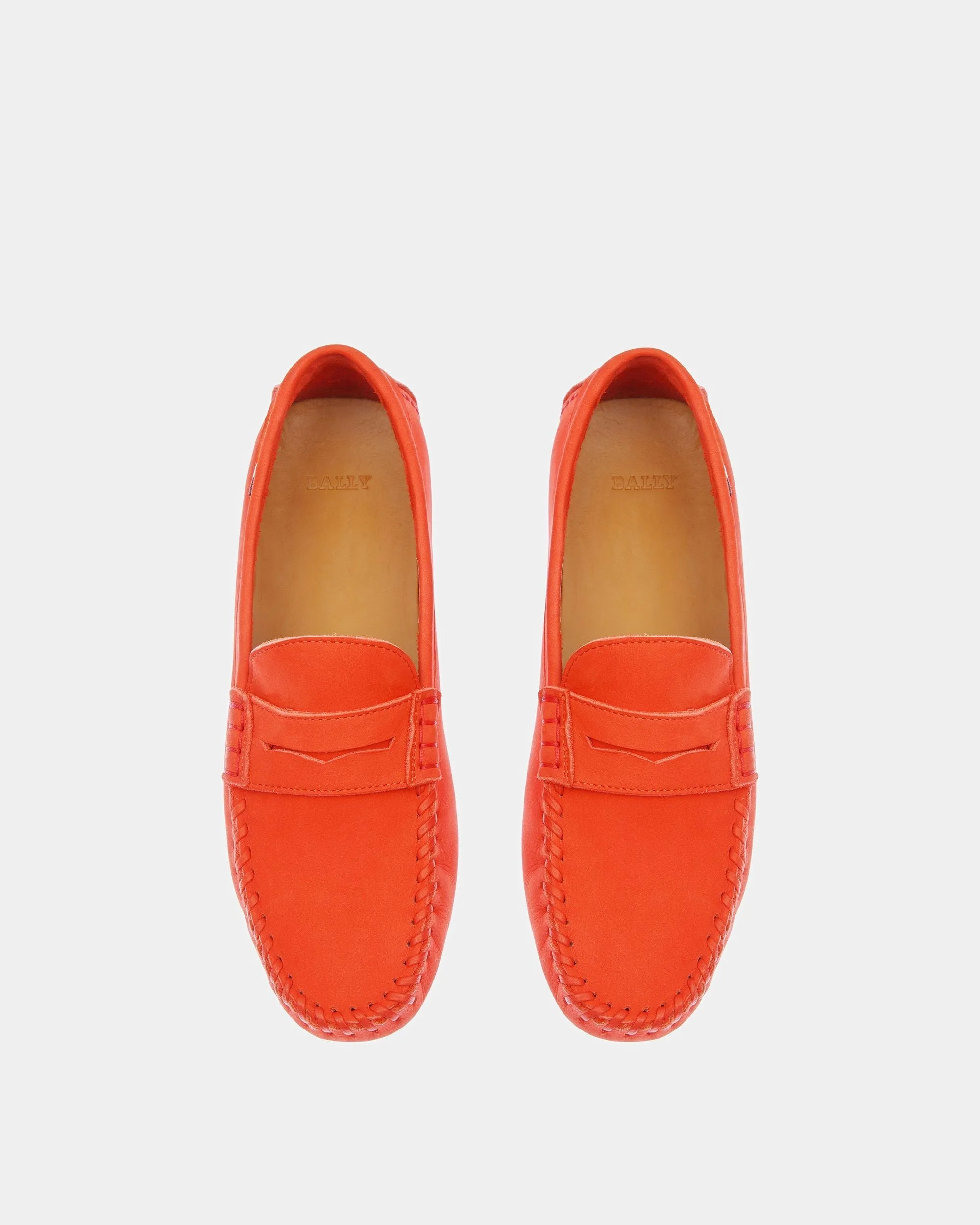 Lamby Leather Drivers In Orange
