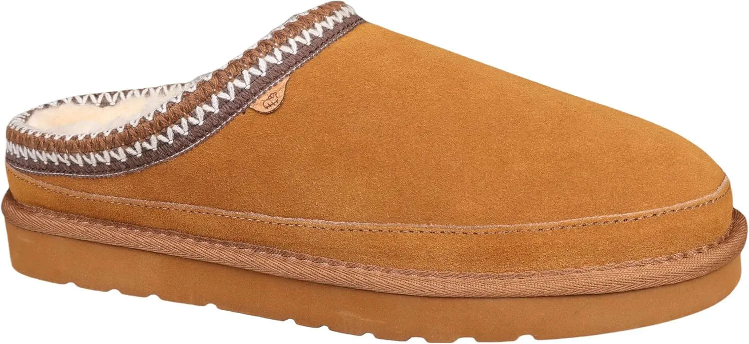 Lamo Men's Jaden Clogs for Men - Premium Men’s Footwear in Suede with Faux Fur Lining and Memory Foam Footbed - Durable Rubberlon Outsole Clogs for Men