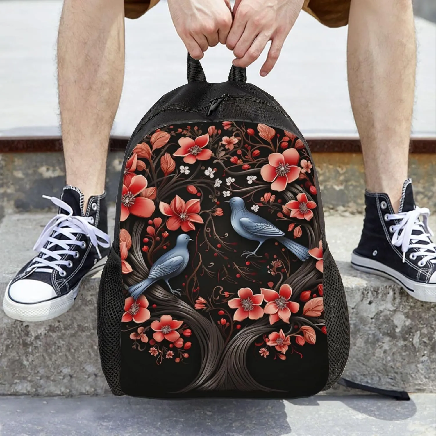 Laptop Backpack for Women Men Carry-on Backpack Lovebirds Daypack Lightweight Travel Shoulder Bags
